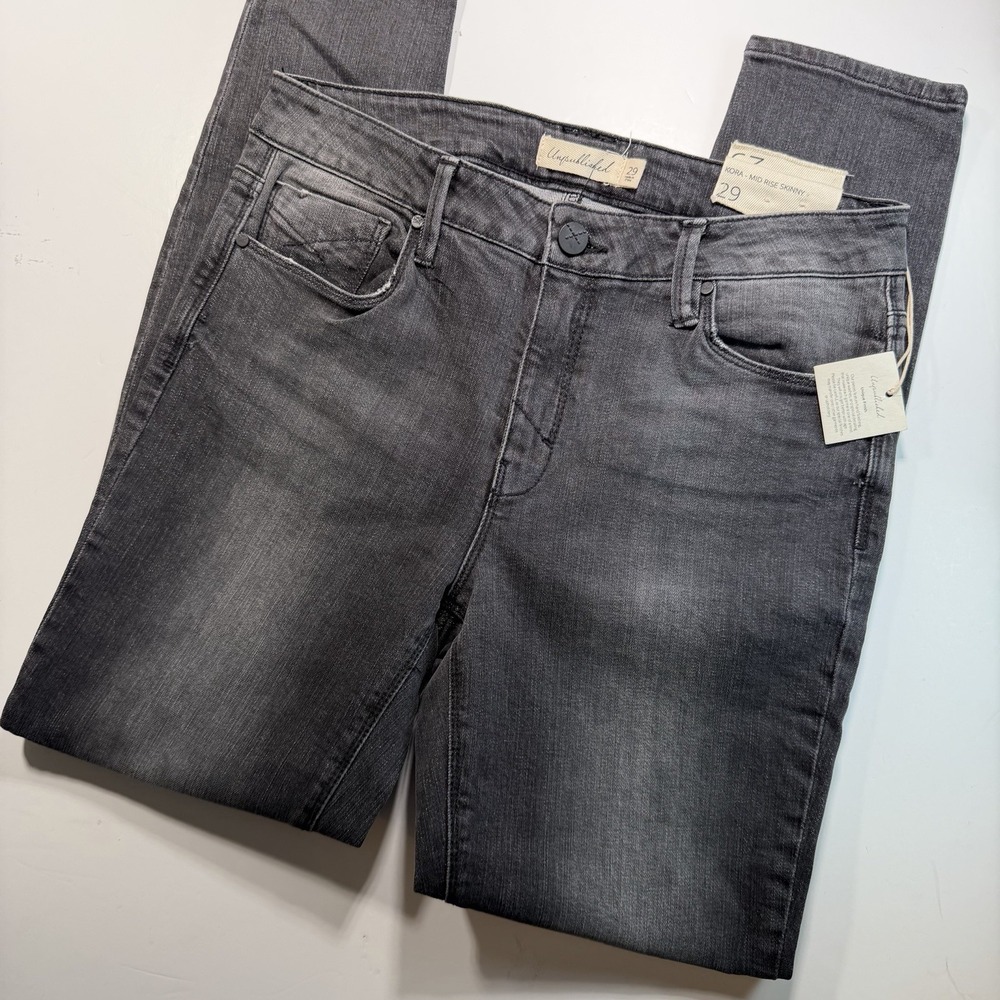 Unpublished Kora Mid rise Skinny Jean 29 NWT Charcoal Wash Msrp $93
